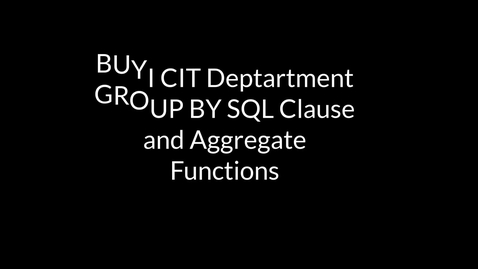 Thumbnail for MySQL Group By Clause and Aggregate Functions