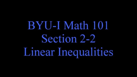 Thumbnail for Math 101 2-2 Inequality Instruction