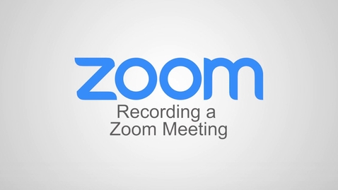 Thumbnail for Recording a Zoom Meeting