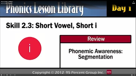 Thumbnail for PLL 2.3_Day 1_Section 1 - PLL Skill 2.3 - Phonics Lesson Library Basic Skills