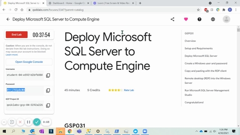 Thumbnail for Deploy Microsoft SQL Server to Compute Engine _ Qwiklabs