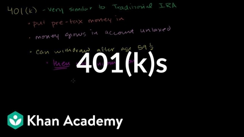 Thumbnail for 401(k)s | Finance &amp; Capital Markets | Khan Academy