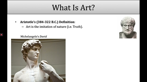 Thumbnail for 4 Week 1  What is Art  Part 2