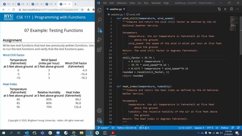 Thumbnail for Writing a Test Function