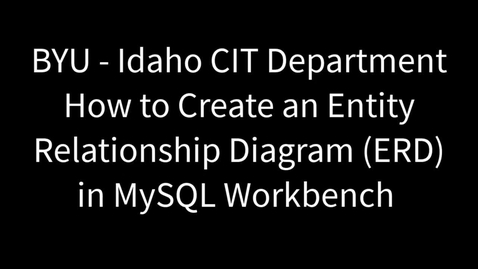 Thumbnail for entry How to Create an Entity Relationship Diagram (ERD) in MySQL Workbench