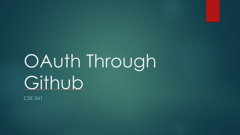 Thumbnail for CSE 341 - Oauth Through Github