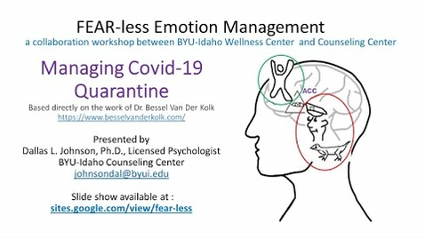 Thumbnail for FEAR-less Emotion Management Workshop 200407 Covid-19 Quarantine preconditions of trauma