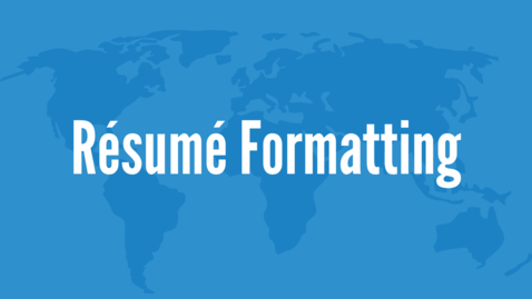 Thumbnail for Resume Formatting