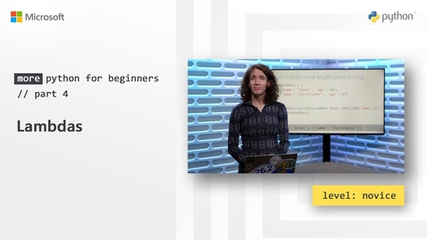 Thumbnail for Lambdas | More Python for Beginners [4 of 20]
