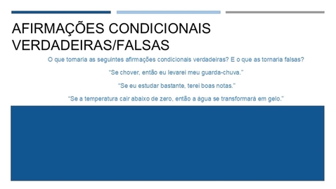 Thumbnail for True and False Conditional Statements (Portuguese)