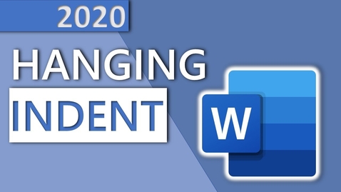 Thumbnail for How to do a hanging indent in Word in 1 MINUTE (HD 2020)
