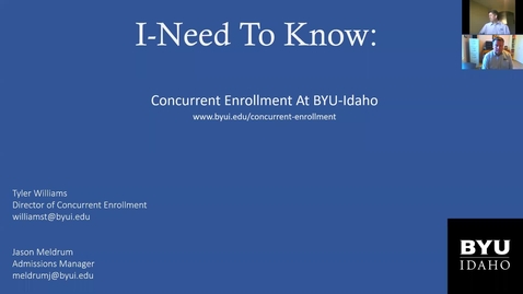 Thumbnail for entry  I Need To Know - Concurrent Enrollment