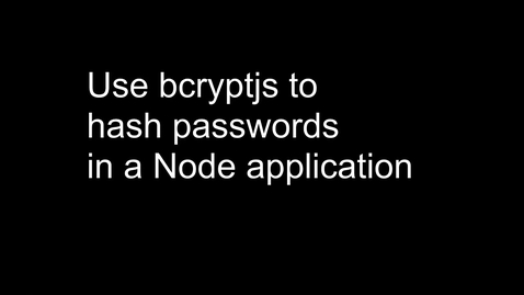 Thumbnail for Password Hashing using bcryptjs