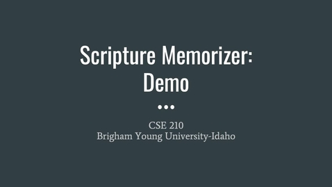 Thumbnail for CSE 210: Scripture Memorizer Program Demo