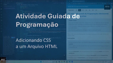 Thumbnail for WDD130 Atividade Guiada de Programação: Adicionando CSS a um Arquivo HTML