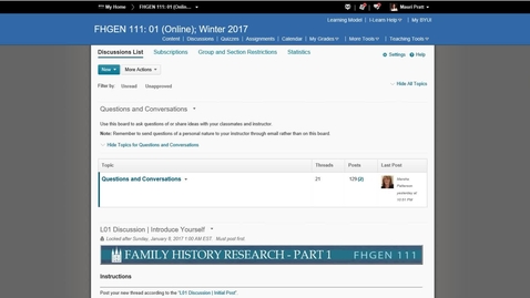 Thumbnail for Changing Discussion Board access dates