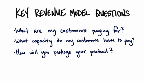 Thumbnail for Key Revenue Model Questions 