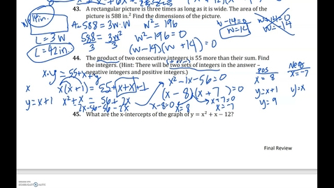 Thumbnail for Math 100B Final Review Ch. 5 Part 2