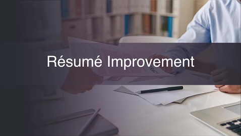 Thumbnail for Week 01: Résumé Improvement