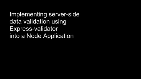 Thumbnail for Server side Validation