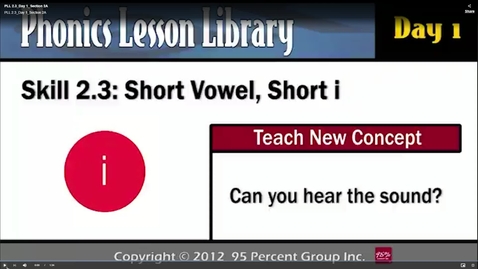 Thumbnail for PLL 2.3_Day 1_Section 2A - PLL Skill 2.3 - Phonics Lesson Library Basic Skills