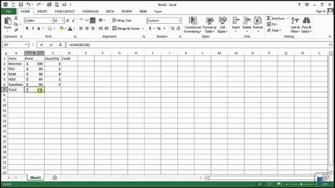 Thumbnail for Easy Excel - Beginner Excel Tutorial - Autosum (3)