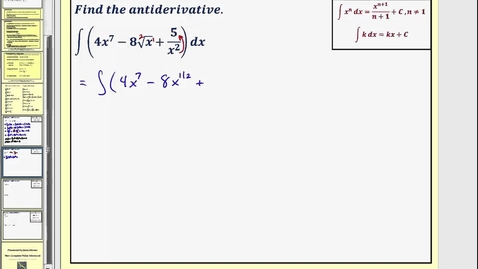 Thumbnail for Introduction to Antiderivatives and Indefinite Integration (No Trig)