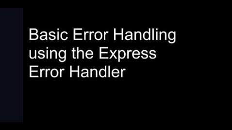 Thumbnail for Basic Error Handling
