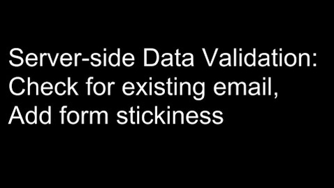 Thumbnail for Server-side Data Validation, part 2