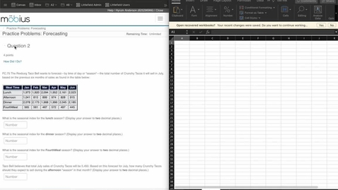 Thumbnail for entry SCM 361 - Practice Problems - Forecasting FC75