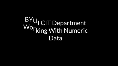 Thumbnail for MySQL Working with Numeric Data