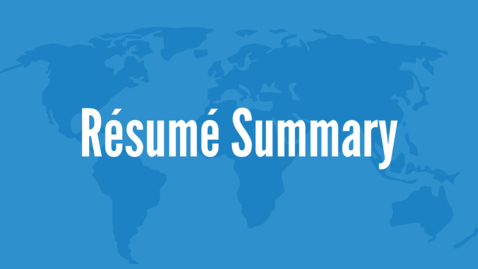 Thumbnail for entry Resume Summary
