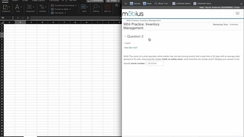 Thumbnail for SCM 361 - Inventory Management Practice Problem 2 ROP