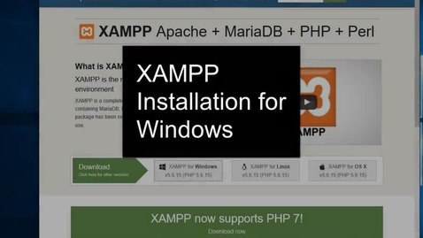 Thumbnail for entry XAMPP Installation for Windows