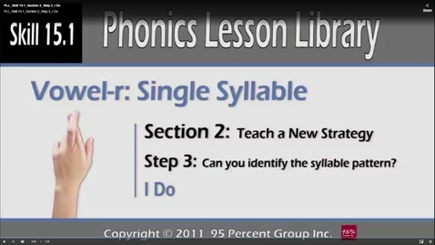 Thumbnail for PLL_Skill 15.1_Section 2_Step 3_I Do - PLL Skill 15.0 - Phonics Lesson Library Multisyllable Skills