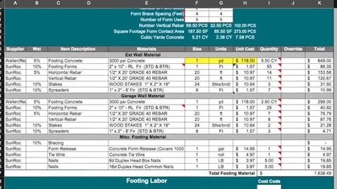 Thumbnail for Concrete Footing Material Estimate Walkthrough
