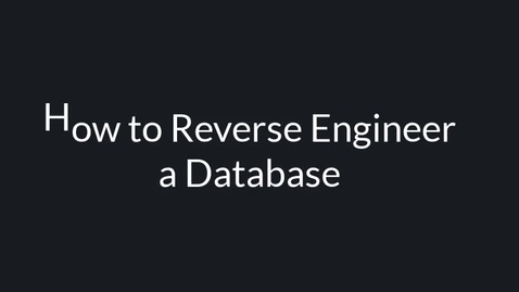 Thumbnail for entry How to Reverse Engineer a Database in MySQL Workbench