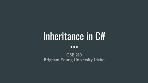 Thumbnail for Inheritance in C# Demo