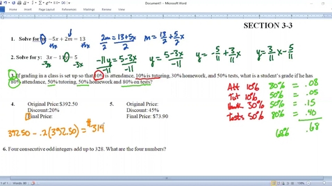Thumbnail for 101 3-3 Solutions 1-6