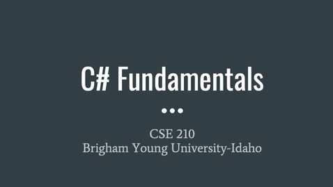 Thumbnail for C# Fundamentals