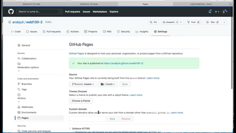 Thumbnail for entry GitHub Pages Setup