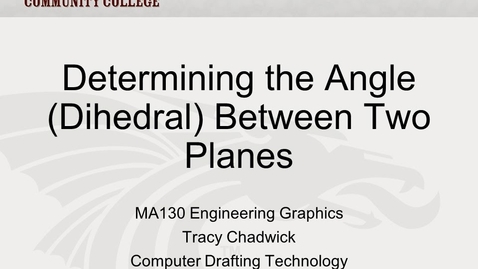 Thumbnail for Determining the Angle between two planes (dihedral)