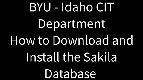 Thumbnail for entry How to Load the MySQL Sakila Database