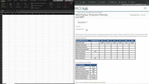 Thumbnail for SCM 361 - Production Planning MRP Practice Problem 1