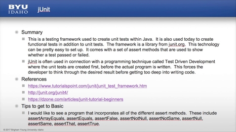 Thumbnail for entry jUnit Introduction