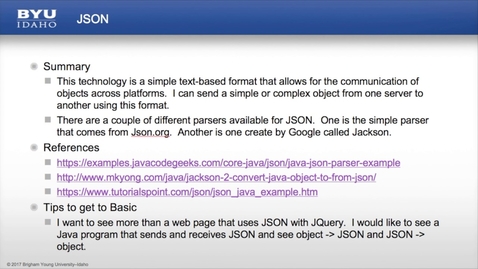 Thumbnail for JSON Introduction