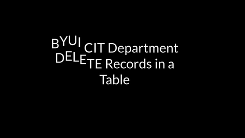 Thumbnail for MySQL Delete Record
