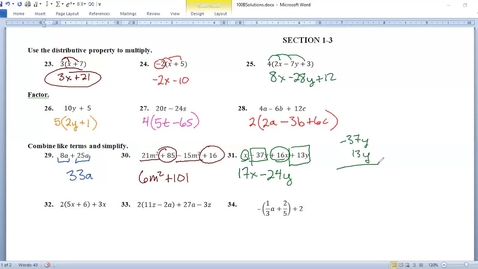 Thumbnail for 100B 1-3 Solutions 23-34