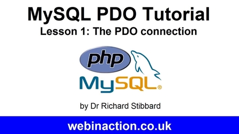 Thumbnail for entry MySQL PDO Tutorial Lesson 1 - Connection