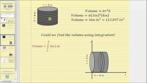 Thumbnail for Determine Volume Of Solids by Slices - Integration Application